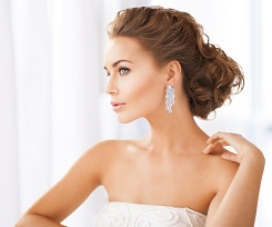 Elegant woman with contoured jaw and neck